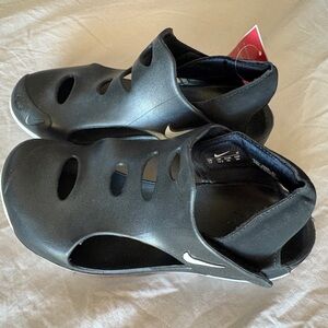 Nike Black Cut-Out Slip-On Sandals